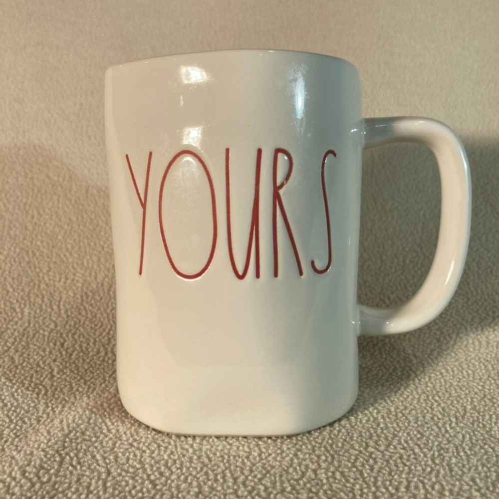 Rae Dunn Minimal Farmhouse Artisan Collection by‎ Magenta Mug YOURS White/Red